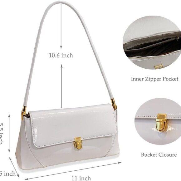 Pink Metallic Shoulder Bag Silver Tote Clutch for Women Gold Shoulder Purse with - Picture 3 of 6